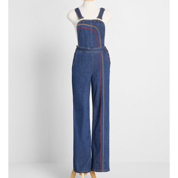 Rainbow With Me Overalls ModCloth Rare Sold Out Small Size 2 - Picture 1 of 5